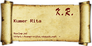 Kumer Rita névjegykártya
