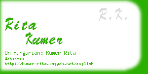 rita kumer business card